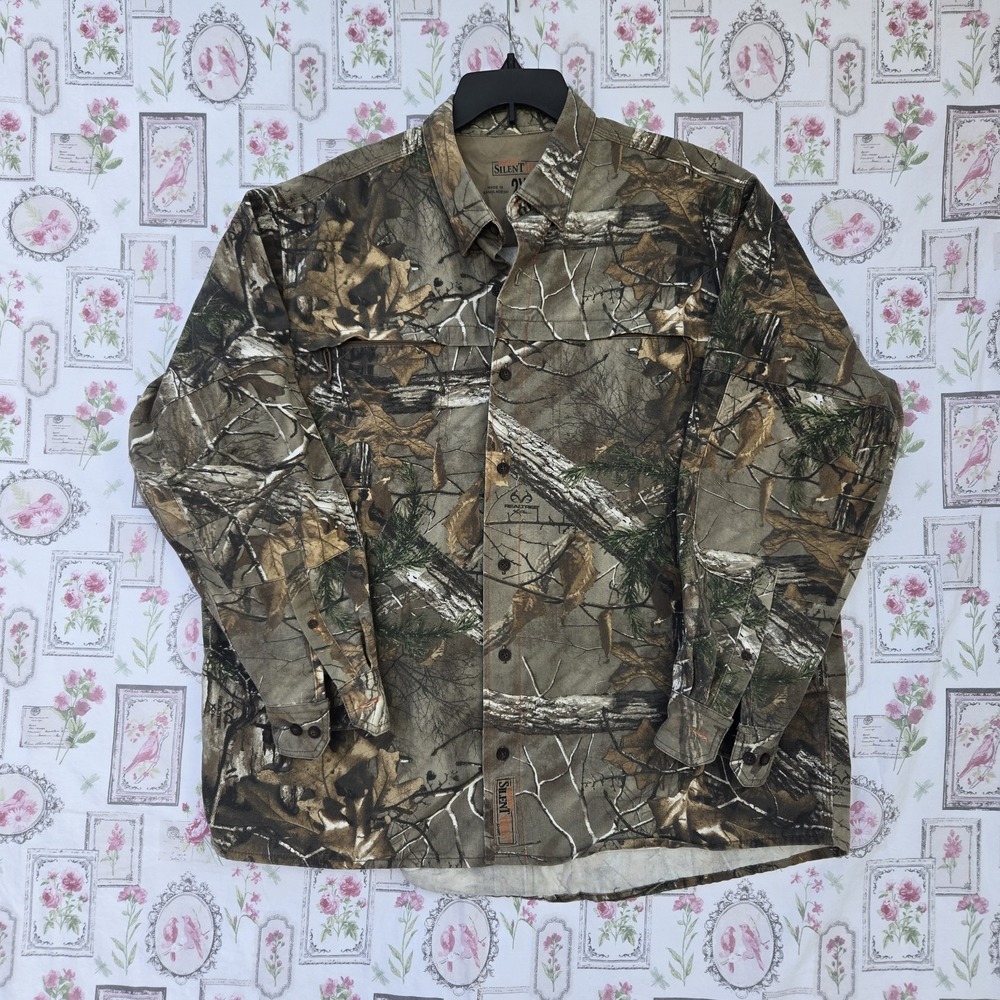 RedHead Silent Hide Camo Hunting Shirt Mens 2XL Long Sleeve Button Up Realtree